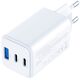 Φορτιστής τοίχου 3MK Hyper GaN Charger 65W 1xUSB-A 2xUSB-C PD QC4+ λευκός