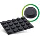InLine InLine® Rubber pads 20pcs Pack black,  flat shape 1,2cm
