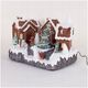 Κινούμενη χριστουγεννιάτικη σκηνή, σπιτάκια από μελόψωμο, 31 x 23 εκ.