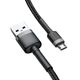 Baseus Cablu de Date USB Micro-USB 1.5A, 2m, Baseus Cafule (CAMKLF-CG1) - Gray Black 6953156280366 έως 12 άτοκες Δόσεις