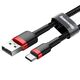Baseus Cablu de Date USB Type-C, 3A, 0.5m - Baseus Cafule (CATKLF-A91) - Black / Red 6953156278172 έως 12 άτοκες Δόσεις