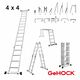 Gehock Πολυμορφική Σκάλα Αλουμινίου 4 x 4 Gehock 9351475 έως 12 Άτοκες Δόσεις