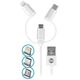 Forever 3in1 cable USB - Lightning + USB-C + microUSB 1,0 m 1,5A white