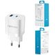 Forever TC-05 GaN PD QC charger 1x USB-C 1x USB 33W white