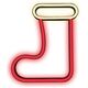 Neon LED CHRISTMAS SOCK white red FLNE23 Forever Light
