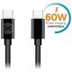 Forever cable USB-C - USB-C 1,0 m 60W black