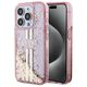 Guess case for iPhone 15 Pro 6,1&quot; GUHCP15LLFCSEGP pink HC LIQ. GLITTER GOLD STRIPES 3666339223687