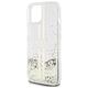 Guess case for iPhone 15 Plus 6,7&quot; GUHCP15MLFCSEGT transparent HC LIQ. GLITTER GOLD STRIPES 3666339223953