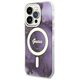 Guess case for iPhone 14 Pro 6,1&quot; GUHMP14LHTMRSU purple hard case Golden Marble MagSafe 3666339115852