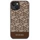 Guess case for iPhone 14 Plus 6,7&quot; GUHMP14MHGCFSEW brown harcase Magsafe Gcube PU Stripes 3666339112479