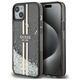 Guess case for iPhone 15 6,1&quot; GUHCP15SLFCSEGK black HC LIQ. GLITTER GOLD STRIPES 3666339223526