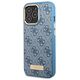 Guess case for iPhone 14 Pro 6,1&quot; GUHMP14LU4GPRB blue hard case 4G Logo Plate MagSafe 3666339070007