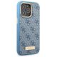 Guess case for iPhone 14 Pro 6,1&quot; GUHMP14LU4GPRB blue hard case 4G Logo Plate MagSafe 3666339070007
