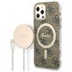 Guess set case + charger for iPhone 12 / 12 Pro 6,1&quot; GUBPP12MH4EACSW brown hard case 4G Print MagSafe 3666339102852