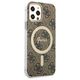 Guess set case + charger for iPhone 12 / 12 Pro 6,1&quot; GUBPP12MH4EACSW brown hard case 4G Print MagSafe 3666339102852