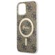 Guess set case + charger for iPhone 12 / 12 Pro 6,1&quot; GUBPP12MH4EACSW brown hard case 4G Print MagSafe 3666339102852
