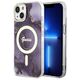 Guess case for iPhone 14 6,1&quot; GUHMP14SHTMRSU purple hard case Golden Marble MagSafe 3666339115838