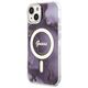 Guess case for iPhone 14 6,1&quot; GUHMP14SHTMRSU purple hard case Golden Marble MagSafe 3666339115838