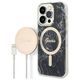 Guess set case + charger for iPhone 14 Pro 6,1&quot; GUBPP14LHMEACSK black hard case Marble MagSafe 3666339103132
