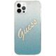 Guess case for iPhone 12 / 12 Pro 6,1&quot; GUHCP12MPCUGLSBL blue hard case Glitter Gradient Script 3700740494806