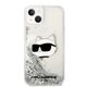 Karl Lagerfeld case for iPhone 14 Plus 6,7&quot; KLHCP14MLNCHCS silver hardcase Glitter Choupette Head 3666339086930