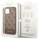 Guess case for iPhone 14 Pro Max 6,7&quot; GUHCP14XG4GLBR brown PC/TPU 4G PU case with Bottom Stripe Metal Logo 3666339088538