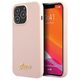 Guess case for iPhone 13 Pro Max 6,7&quot; GUHCP13XLSLMGLP pink hard case Liquid Silicone Script Gold Metal Logo 3666339033385