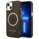 Guess case for iPhone 13 Pro / 13 6,1&quot; GUHMP13LHTCMK black hard case Gold Outline Translucent MagSafe 3666339057039
