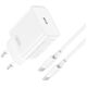 XO wall charger CE15 PD 20W 1x USB-C white + USB-C - USB-C cable 6920680846252