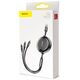 Baseus cable 3in1 Golden Loop retractable USB - micro USB + Lightning + USB-C 1,2m 3,5A black 6953156295704