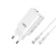 XO wall charger CE17 PD 65W 1x USB-C 1x USB white + cable USB-C - USB-C 6920680849352