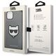 Karl Lagerfeld case for iPhone 14 Plus 6,7&quot; KLHCP14MSAPCHG silver PU Saffiano case with Choupette Head Patch 3666339077006