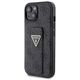 Guess case for iPhone 15 6,1&quot; GUHCP15SPGS4TDK black HC GRIPSTAND PU 4G TRIANGLE STRASS 3666339197292