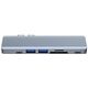 Splitter 7in1 USB HUB 2xUSB-C to 2xUSB + 2xUSB-C + HDMI + SD Card Reader + micro SD Adapter Tech-Protect V5-HUB grey 9589046919305
