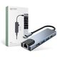 Splitter 5in1 USB HUB USB-C to 2xUSB + HDMI + USB-C + LAN RJ45 Adapter Tech-Protect V3-HUB grey 9589046919312