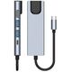 Splitter 5in1 USB HUB USB-C to 2xUSB + HDMI + USB-C + LAN RJ45 Adapter Tech-Protect V3-HUB grey 9589046919312