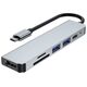 Splitter 6in1 USB HUB USB-C to 2xUSB + HDMI + USB-C + SD Card Reader + micro SD Adapter Tech-Protect V4-HUB grey 9589046919343