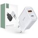 Charger 30W USB QC3.0 + USB-C PD Tech-Protect C30W white 9589046926792