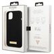Original Case IPHONE 13 MINI Guess Hard Case Silicone Logo Plate MagSafe (GUHMP13SSPLK) black 3666339056810