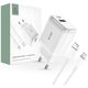 Wall Charger 20W USB-C PD + USB QC3.0 + Cable 1m USB-C - Lightning Tech-Protect C65W white 9490713929124