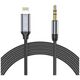 Cable 1m Lightning - AUX mini jack 3,5mm Tech-Protect Ultraboost black 9490713929087