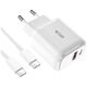 Wall Charger 20W USB QC3.0 + USB-C PD + Cable USB-C - USB-C Tech-Protect C20W white 9490713930373