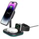Magnetic Wireless Charger MagSafe 15W 3in1 Tech-Protect QI15W-A27 black 9490713934586