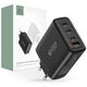 Wall Charger 100W 3x USB-C PD + QC3.0 USB Tech-Protect NC100W-GAN black 9490713935101