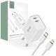 Wall Charger 2x USB-C PD 35W + Cable USB-C - Lightning white 9319456605587