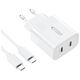 Wall Charger PD 20W 2x USB-C + Cable USB-C - USB-C Tech-Protect C20W white 9319456607291