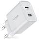 Wall Charger PD 20W 2x USB-C Tech-Protect C20W white 9319456607093