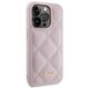 Guess case for iPhone 15 Pro 6,1&quot; GUHCP15LPSQSQSP pink HC PU Quilted Metal Logo 3666339149765