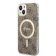 Guess set case + charger for iPhone 14 Plus 6,7&quot; GUBPP14MH4EACSW brown hard case 4G Print MagSafe 3666339102906