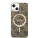 Guess set case + charger for iPhone 14 Plus 6,7&quot; GUBPP14MH4EACSW brown hard case 4G Print MagSafe 3666339102906